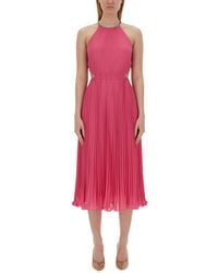 Michael Kors - Pleated Georgette Dress With Cut-Out Details - Lyst
