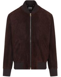 Paul Smith - Regular Fit Suede Bomber Jacket - Lyst