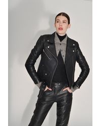 VEDA Jayne Classic Leather Jacket Black
