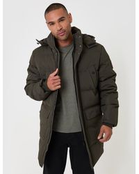 Threadbare - Showerproof Hooded Puffer Coat With Adjustable Waist - Lyst