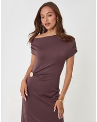 Threadbare - Off Shoulder Draped Jersey Maxi Dress - Lyst