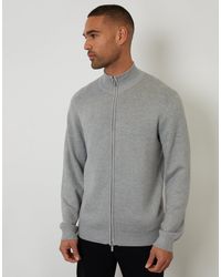 Threadbare - Zip-Through Funnel Neck Knitted Cardigan - Lyst
