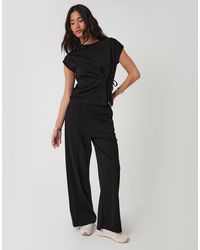 Threadbare - Relaxed Fit Tie Top & Wide Leg Trousers Set - Lyst
