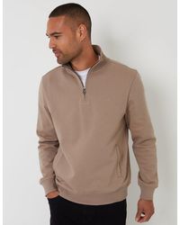 Threadbare - The Essential Cotton Rich Quarter Zip Sweatshirt - Lyst