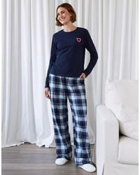 Threadbare - Cotton Embroidered Candy Cane Christmas Pyjama Set - Lyst