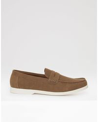 Threadbare - Textured Faux Suede Penny Loafers - Lyst
