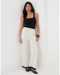 Threadbare - Wide Leg Satin Lace Trim Trousers - Lyst