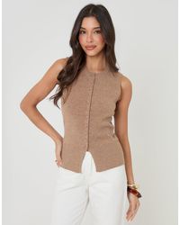 Threadbare - Crew Neck Compact Knit Vest - Lyst