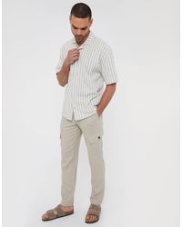 Threadbare - Linen Blend Cargo Trousers - Lyst