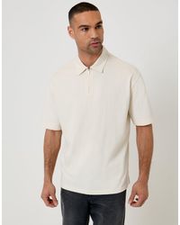 Threadbare - Oversized Quarter Zip Polo Shirt - Lyst