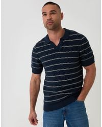 Threadbare - Textured Knitted Trophy Neck Polo - Lyst