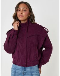 Threadbare - Faux Suede Cape Shoulder Bomber Jacket - Lyst