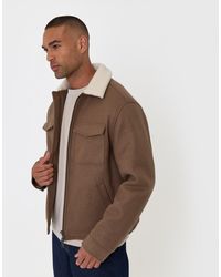 Threadbare - Zip Jacket With Sherpa Collar & Lining - Lyst