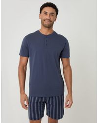 Threadbare - Grandad Pyjama Top & Shorts Set - Lyst