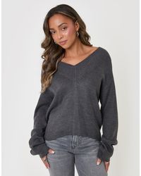 Threadbare - The Everyday Deep Rib V-Neck Jumper - Lyst