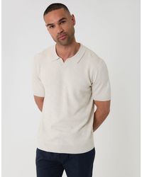 Threadbare - Textured Knit Front Trophy Neck Polo - Lyst