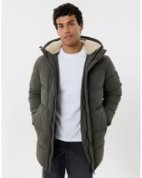 Threadbare - Showerproof Padded Jacket With Sherpa Lined Hood - Lyst