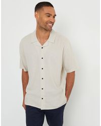 Threadbare - Relaxed Fit Linen Blend Revere Collar Short Sleeve Shirt - Lyst