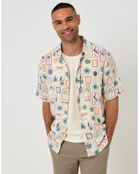 Threadbare - Relaxed Fit Tropical Stamp Print Short Sleeve Shirt - Lyst