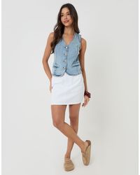 Threadbare - Fitted Denim Waistcoat - Lyst