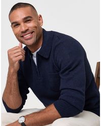 Threadbare - Knitted Quarter Zip Polo Jumper - Lyst