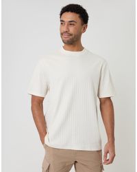 Threadbare - Relaxed Fit Textured Rib Stretch Cotton T-Shirt - Lyst