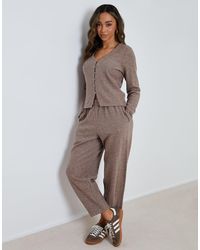 Threadbare - High Waisted Ribbed Barrel Leg Joggers - Lyst
