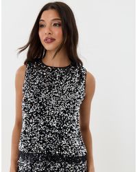Threadbare - Sequin Shell Top With Lace Trim - Lyst