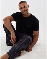 Threadbare - T-Shirt & Cotton Flannel Trousers Pyjama Set - Lyst