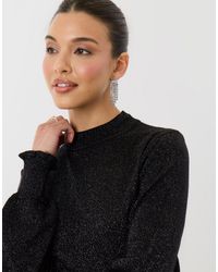 Threadbare - Metallic Funnel Neck Ruffle Jumper - Lyst