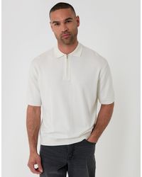 Threadbare - Relaxed Fit Knitted Quarter Zip Polo - Lyst