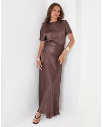Threadbare - Crinkle Satin Wrap Maxi Skirt - Lyst