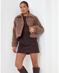 Threadbare - Borg Cropped Jacket - Lyst