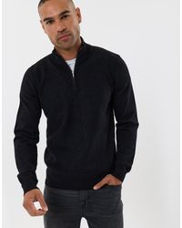 Threadbare - Basket Stitch Quarter Zip Jumper - Lyst