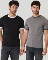 Threadbare - 2 Pack Cotton Ringer T-Shirts - Lyst