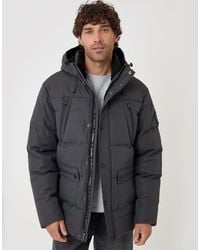 Threadbare - Showerproof Hooded Puffer Coat With Borg Lined Hood - Lyst