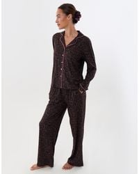 Threadbare - Contrast Piping Pyjama Set With Scrunchie - Lyst