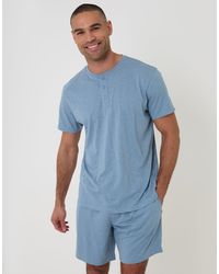Threadbare - Grandad Top & Shorts Pyjama Set - Lyst