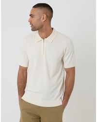 Threadbare - Cable Knit Quarter Zip Polo - Lyst