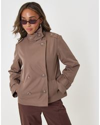 Threadbare - The Relaxed Funnel Neck Short Trench Coat - Lyst