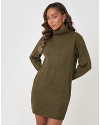Threadbare - Wool Blend Roll Neck Mini Dress - Lyst