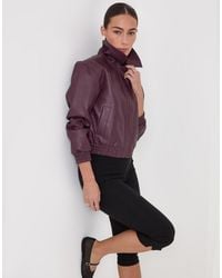 Threadbare - Faux Leather Collared Bomber Jacket - Lyst