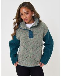 Threadbare - Contrast Sleeve Funnel Neck Fleece - Lyst