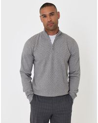 Threadbare - Basket Stitch Quarter Zip Jumper - Lyst