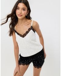 Threadbare - Sequin Cami With Lace Trim - Lyst