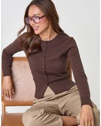 Threadbare - Crew Neck Compact Knitted Cardigan - Lyst