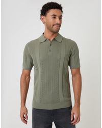 Threadbare - Textured Stripe Knitted Polo - Lyst