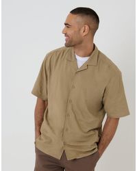 Threadbare - Relaxed Fit Linen Blend Revere Collar Short Sleeve Shirt - Lyst