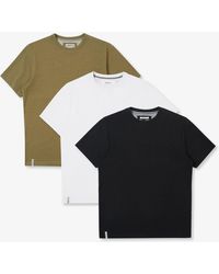 Threadbare - 3 Pack Assorted Cotton Jersey Slub Crew Neck T-Shirts - Lyst