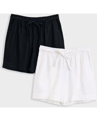 Threadbare - 2 Pack Linen Blend Tie Waist Shorts - Lyst
